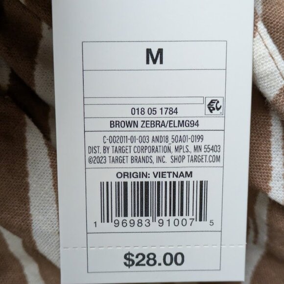 A NEW DAY Brown Zebra Animal Patterned Print Faux Wrap Bow Midi Skirt - Medium - Picture 4 of 5